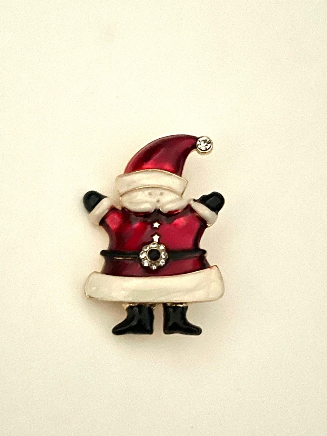 Happy Santa Claus Enamel Brooch Pin BX67 - Etsy