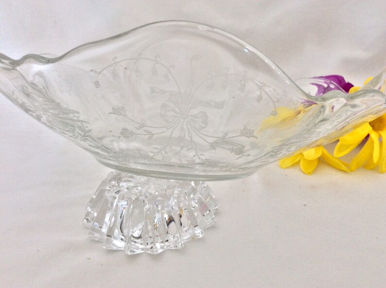Kitchen Dining Special Mom Gift Heisey Orchid Pattern Ruffled Depression Glass Serving Bowl Or Decorative Centerpiece Home Living