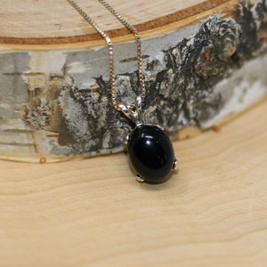925 Silver Black Onyx Necklace | Sterling Silver Black Onyx Pendant for Women | Leo Birthstone Gift |