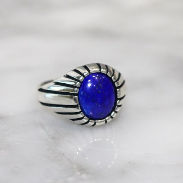 Mens Lapis Ring - Etsy