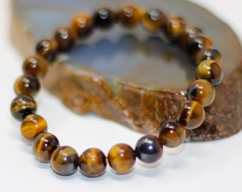 Tiger Eye Crystal Bracelet for Men | Tigers Eye Fertility Bracelet | Tiger Eye Stone Bracelet for Women | Gemstone Mindfulness Bracelet