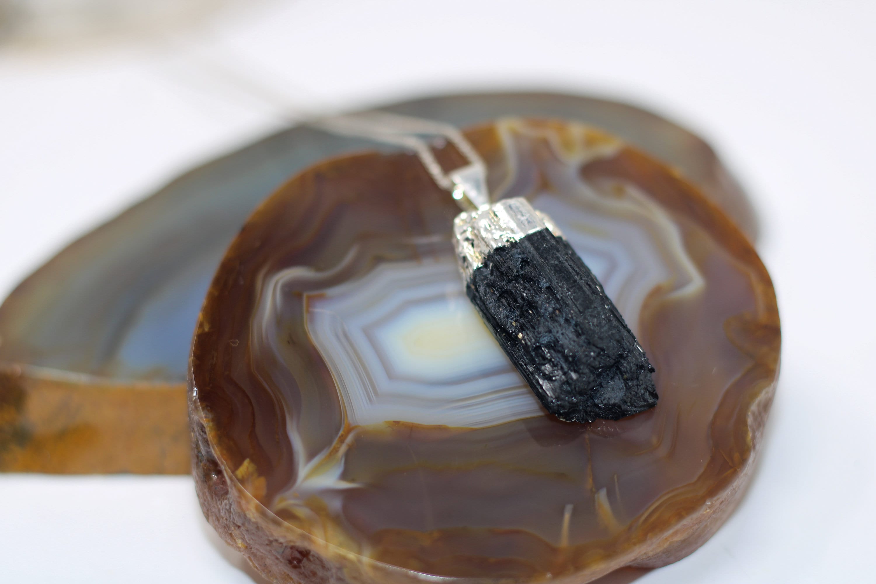 Black Tourmaline Necklace | Raw Crystal Necklace | Wedding Gift | Bridesmaid Gift | Crystal Healing Necklace |