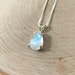 Rainbow Moonstone Pendant - Dainty Blue Moonstone Necklace - Sterling Silver 12x8mm Teardrop Birthstone Jewelry