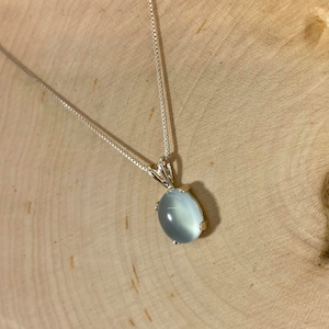 Aqua Blue Chalcedony Gemstone Necklace | Natural Chalcedony Necklace Women | Blue Chalcedony Necklace Crystal |