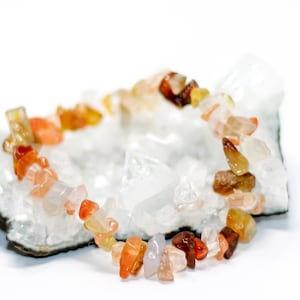 Carnelian Crystal Bracelet | Carnelian Stone Bracelet Anklet for Healing | Carnelian Chip Bead Bracelet for Men |