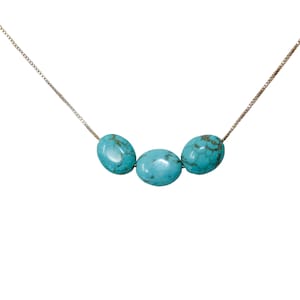 Minimalist Türkis Halskette | 925 Silber Anhänger | Türkis Halskette | Hochzeitsschmuck für Sie