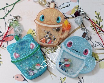 Poke Monster Starter Boba Shaker Resin Charm