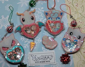 Christmas Poke Monster Dry Shaker Resin Charm