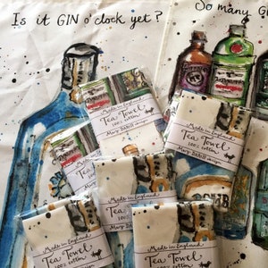 Tea Towel Multi Gin Image Gin Gift Gin Lover Gin Tea Towel Gin and Tonic Gift for a Gin Lover Kitchen Gift image 5