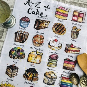 A-Z Cake Tea Towel Cake Lover Baker Gift for a Baker Cake Gift Cooks Gift Star Baker image 5