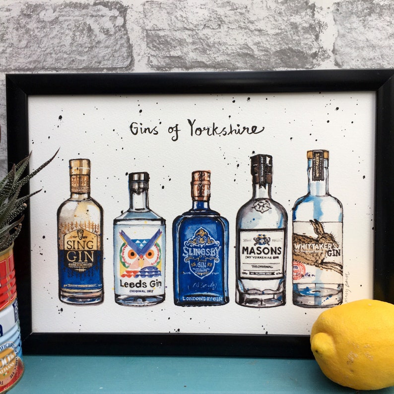 Gins of Yorkshire Print Gin Lover Gin Gift Gift for a Etsy