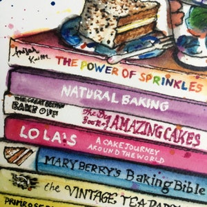 Baker's Bookstack Unframed Bakers gift Baking fan Bake Off Kitchen Gift Cake Lover Gift Gift for a Baker image 4