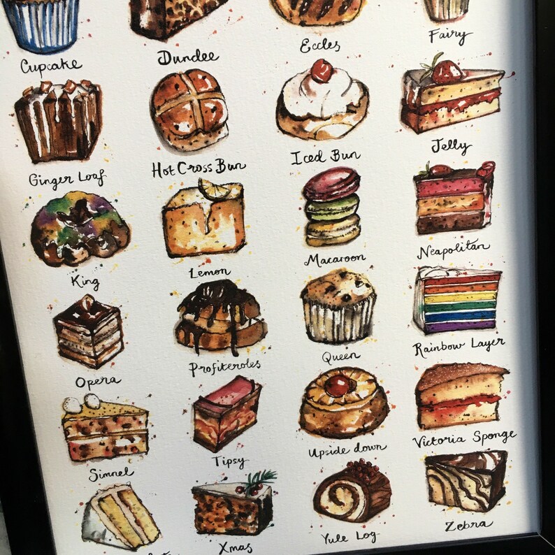 A-Z of Cake Cake Lover Gift Baker Cake Art Kitchen Art Baker Gift Love Cake image 4