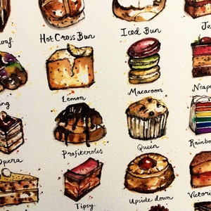 A-Z of Cake Cake Lover Gift Baker Cake Art Kitchen Art Baker Gift Love Cake image 3