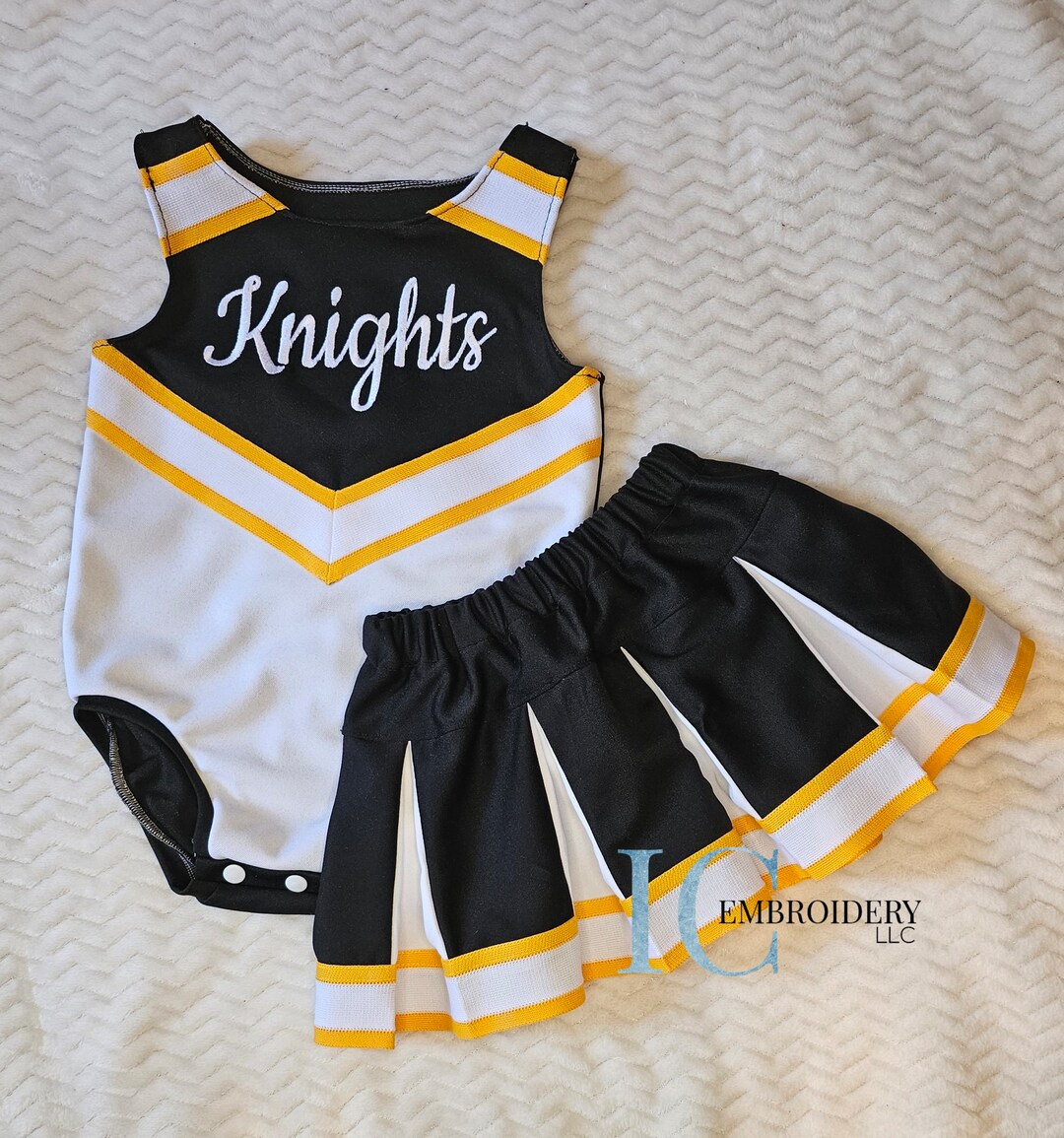 Black/white Cheer Uniform, Custom Cheer Uniform, Custom Colors Uniform Toddler Cheer Uniform