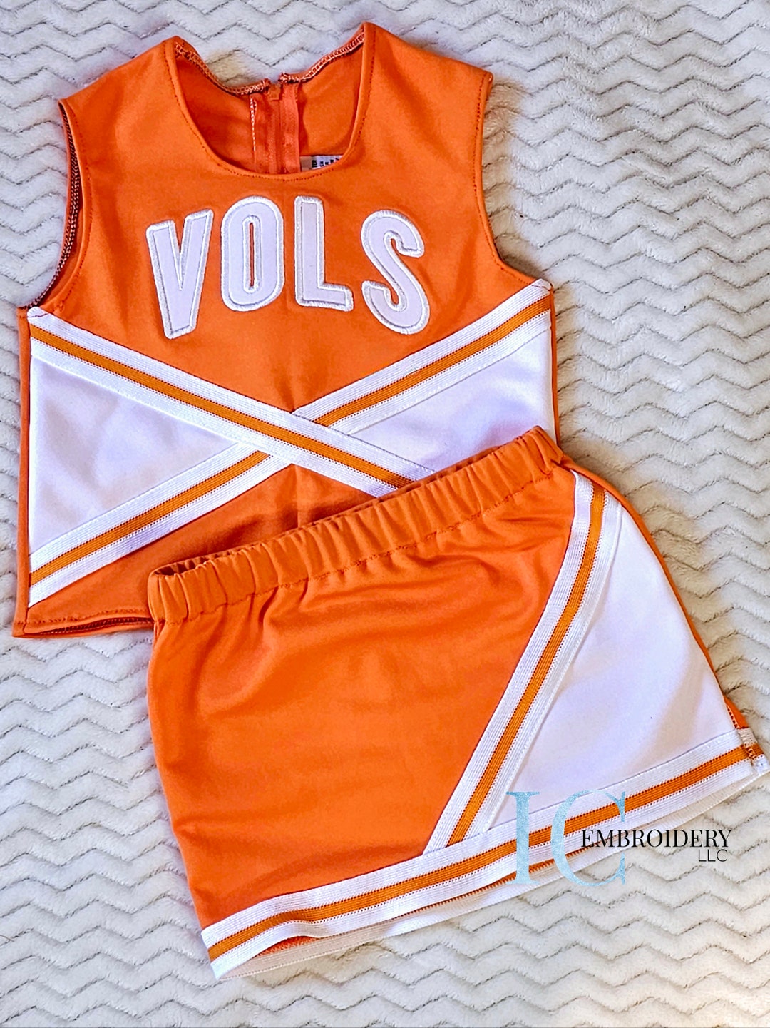 Cheerleader uniform orange hot sale