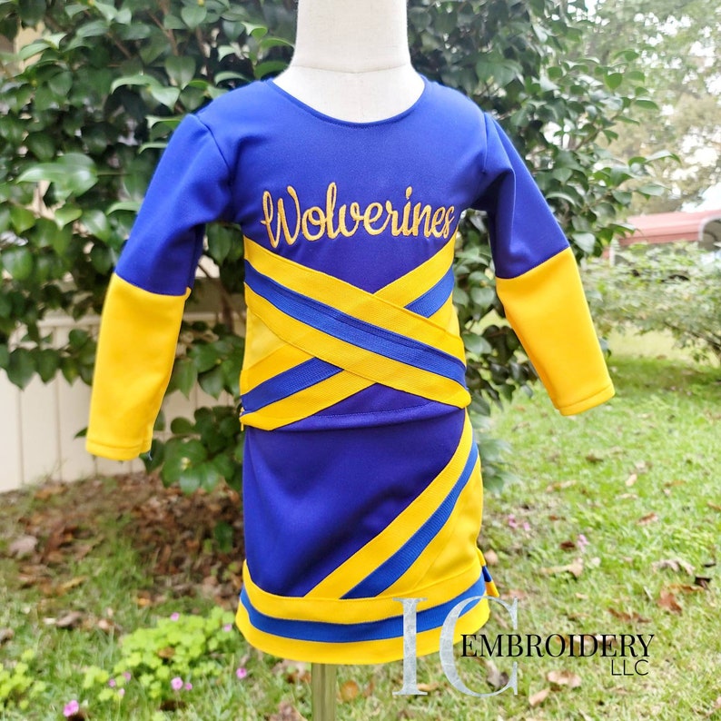 Blue and Gold Cheer Uniform Cheer Uniform Blue/gold Uniform Etsy