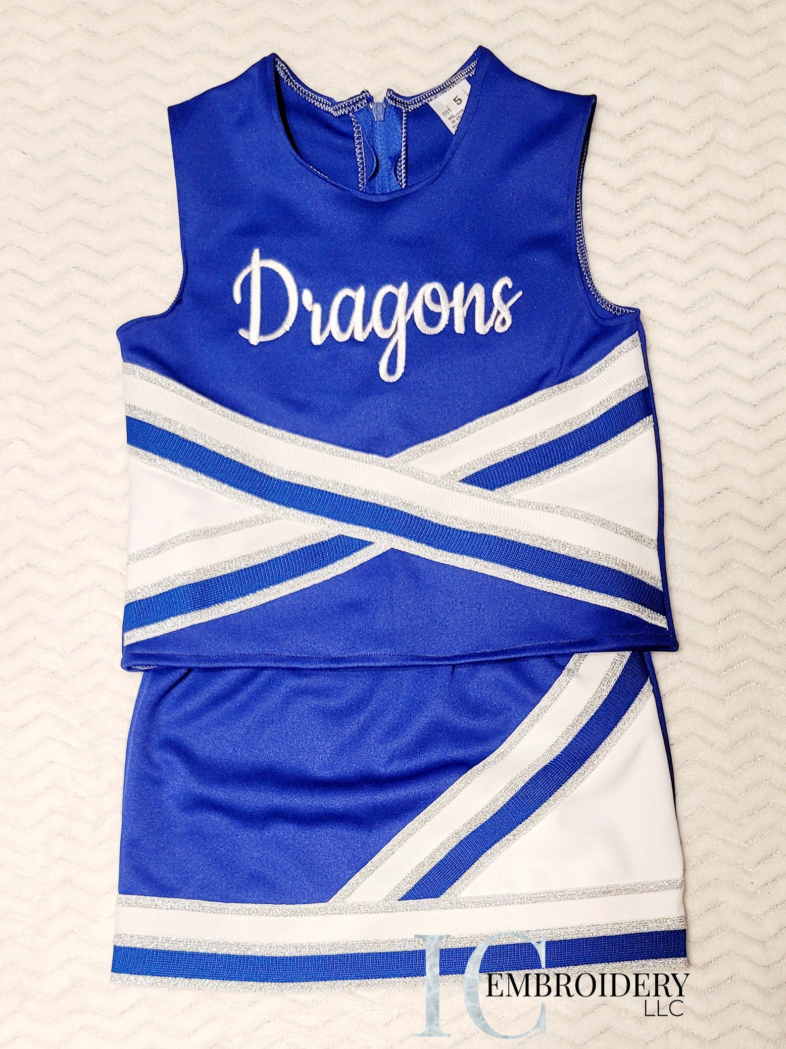 Blue and White Cheer Uniformcheer Uniform Blue/white Uniform Etsy