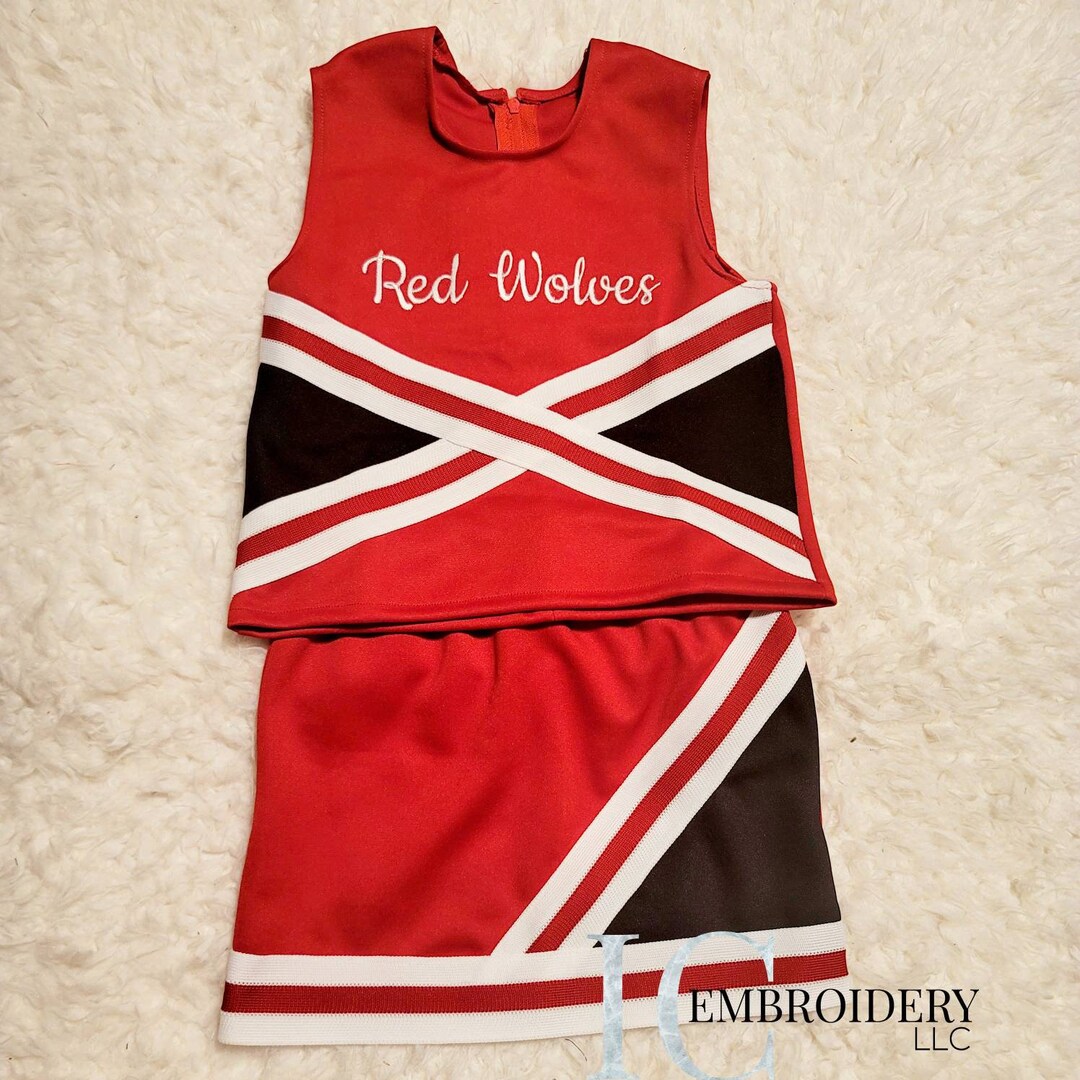 Red & Black Cheer Uniform, Cheer Uniform, Red and White Uniform Toddler