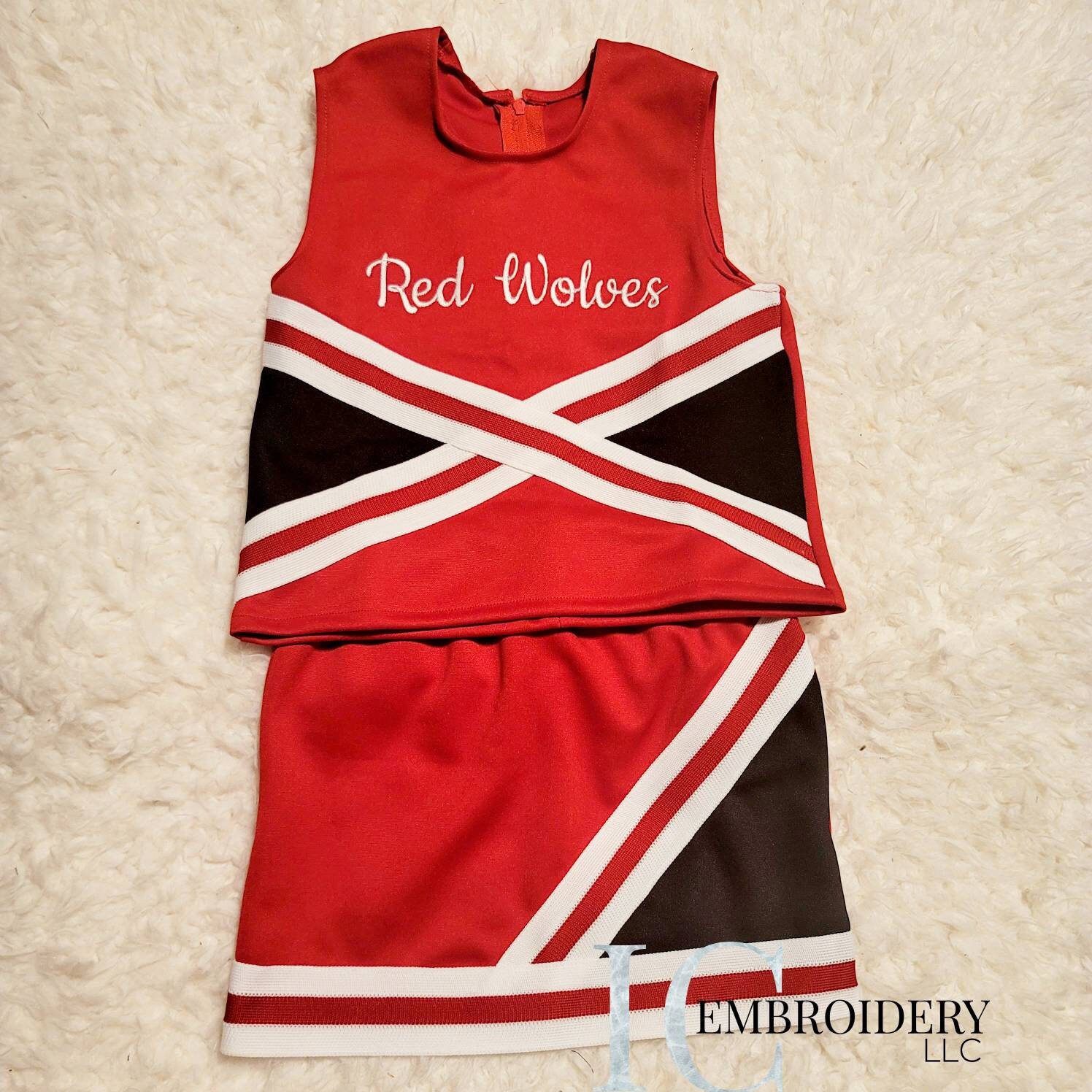 Red & Black Cheer Uniform Cheer Uniform Red and White Etsy