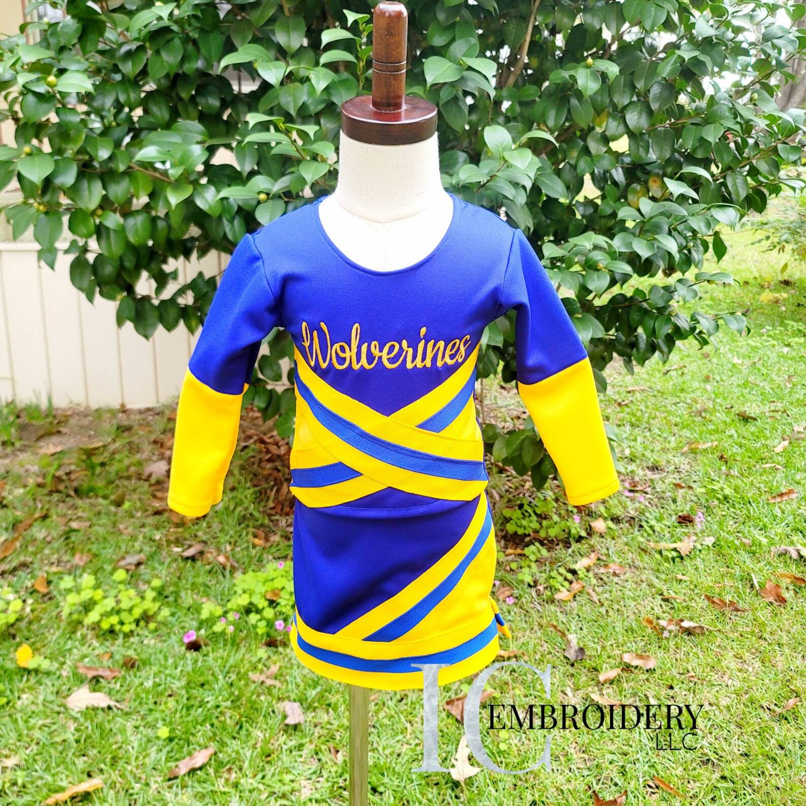 Blue and Gold Cheer Uniform Cheer Uniform Blue/gold Uniform Etsy