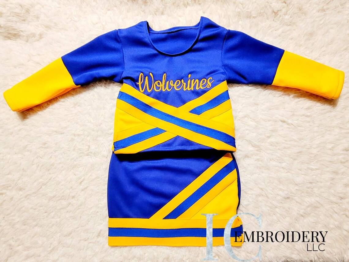 Blue and Gold Cheer Uniform Cheer Uniform Blue/gold Uniform Etsy