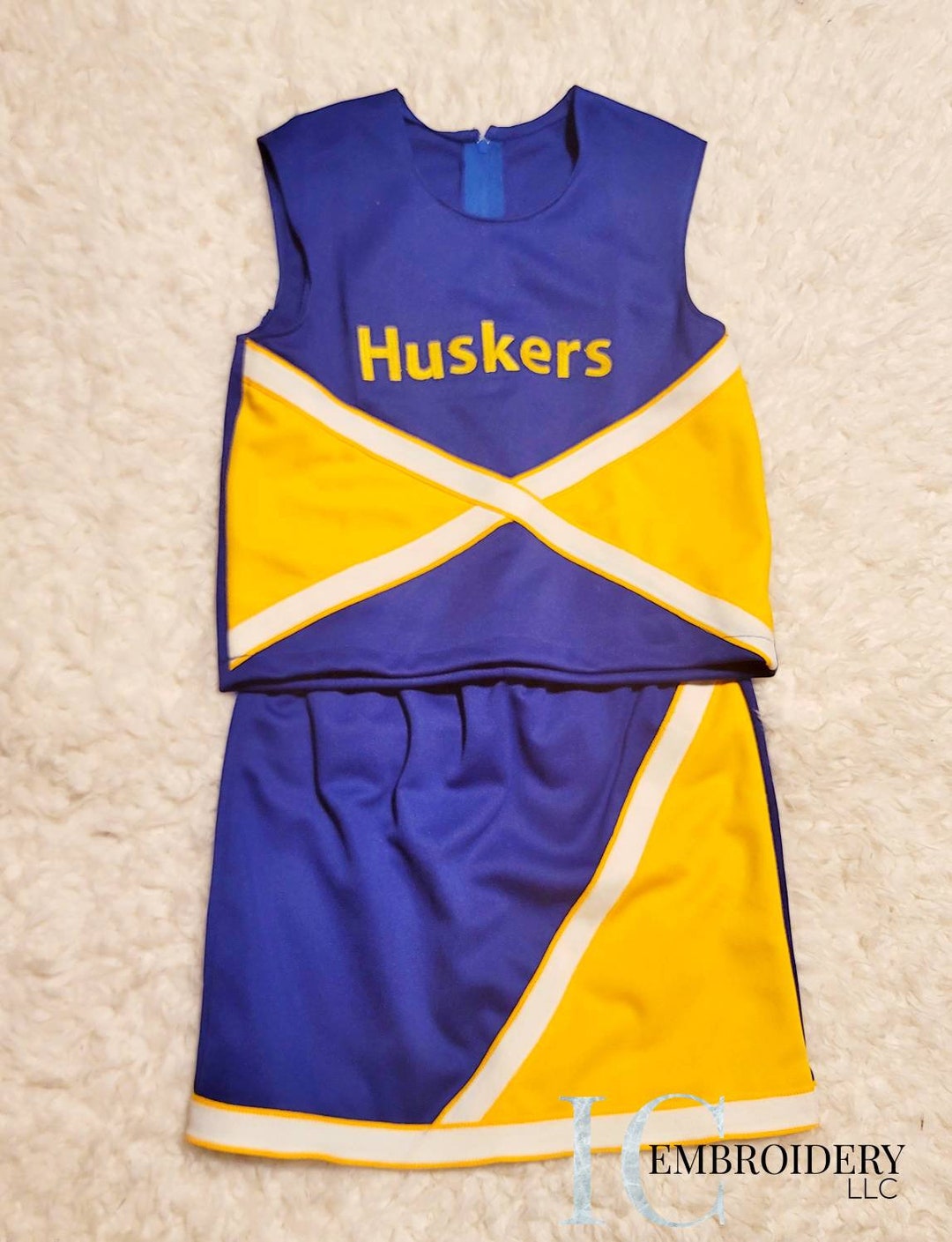 Blue & Gold Cheer Uniform Cheer Uniform Blue and White Etsy