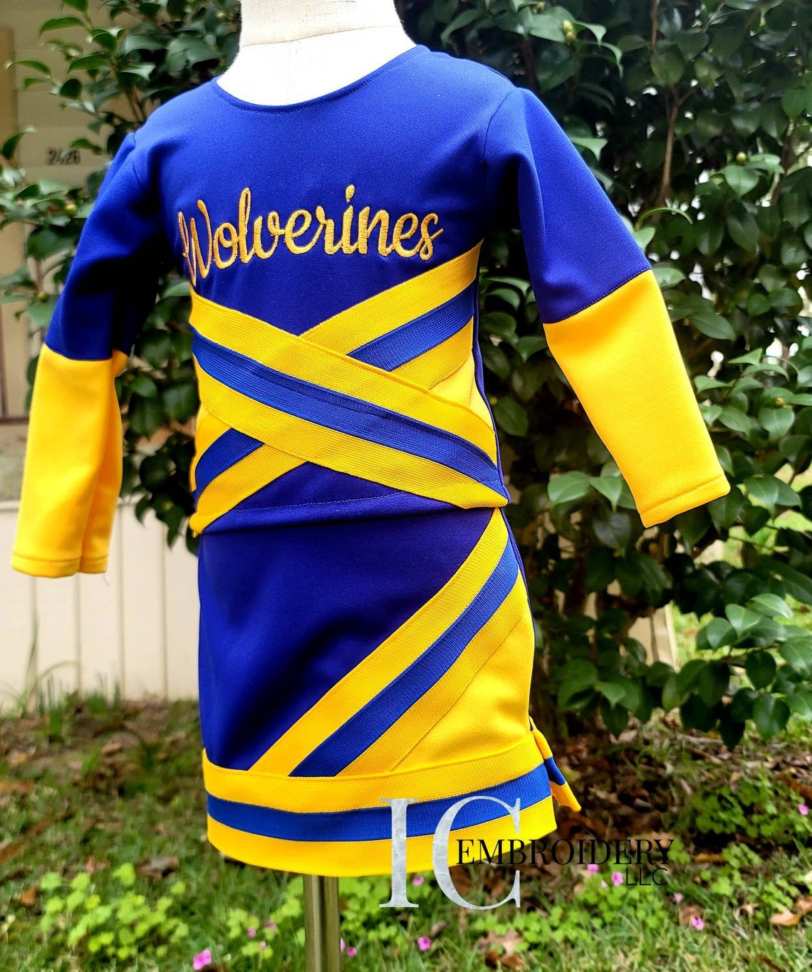 Blue and Gold Cheer Uniform Cheer Uniform Blue/gold Uniform Etsy