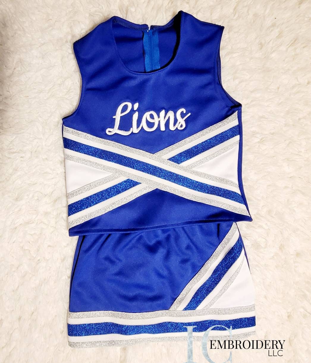 Blue and White Cheer Uniform Cougars Cheer Uniform - Etsy