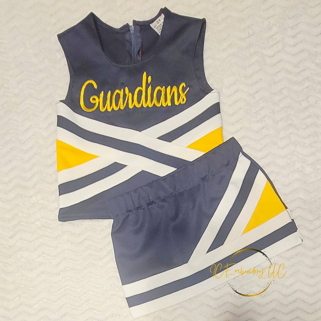 Navy and Gold Cheer Uniform Cheer Uniform Blue/white Uniform Etsy
