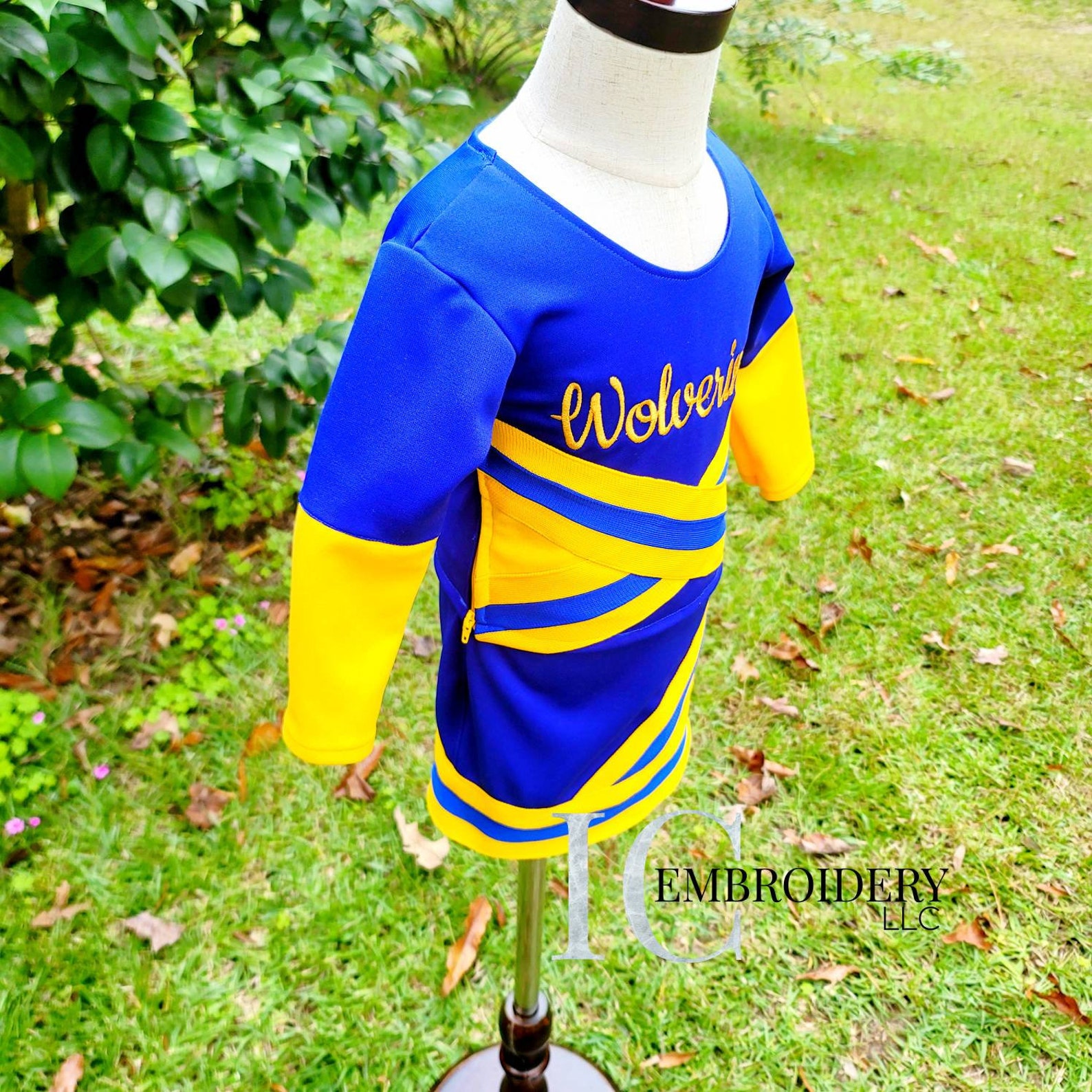 Blue and Gold Cheer Uniform Cheer Uniform Blue/gold Uniform Etsy