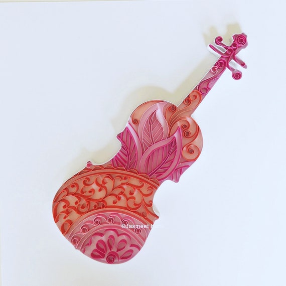 Violin paper quilling //Handmade Paper art//Paper quilled Etsy