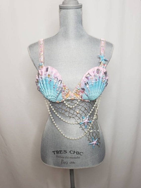 Made to Order Pastel Mermaid/rave Bra 