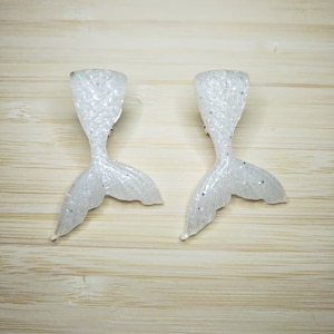Clip-on mermaid tail earrings