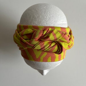 Hairband &quot;N E O L E O&quot; made of viscose jersey for tying turban ladies yellow pink