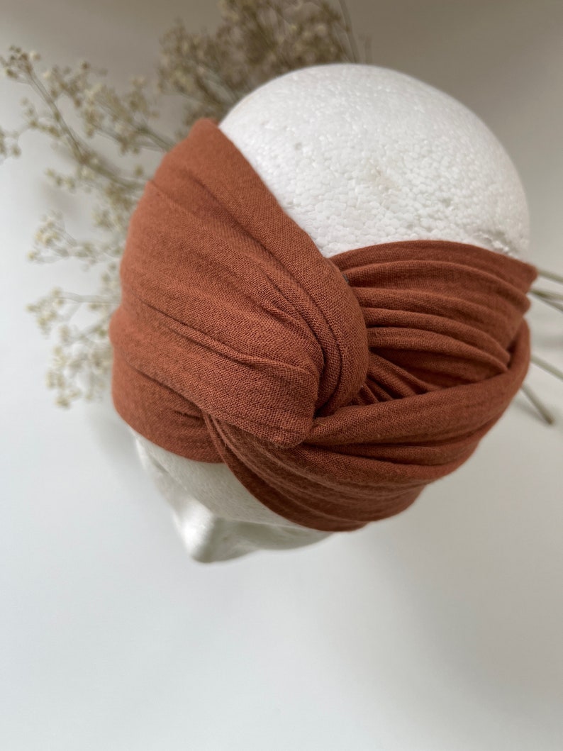 Musselin Haarband C A R A M E L zum selber Binden Bindehaarband Turbanband Kopftuch Damen Bild 1