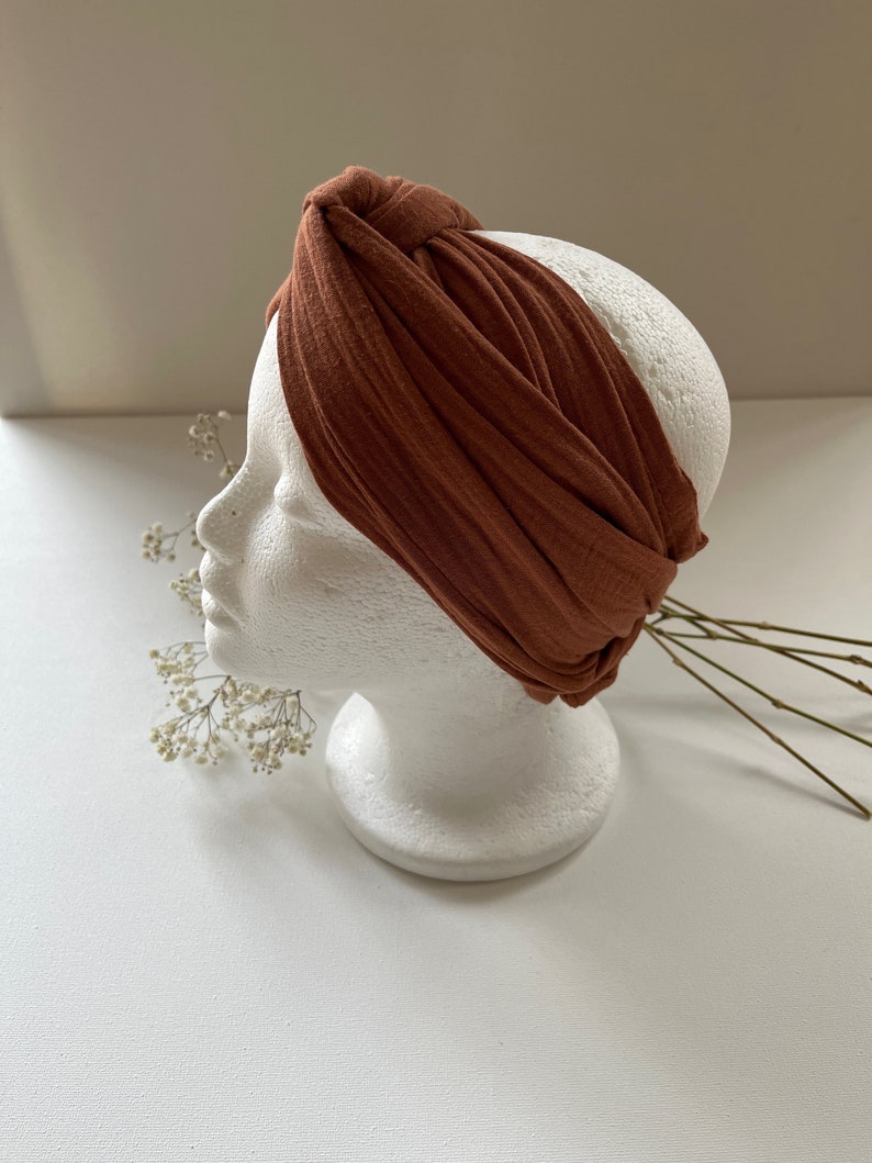 Musselin Haarband C A R A M E L zum selber Binden Bindehaarband Turbanband Kopftuch Damen Bild 4