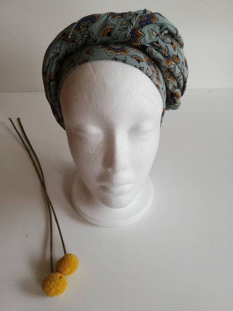 Musselin Haarband P E R S I A N F L O W E R zum selber Binden Bindehaarband Turbanband Kopftuch Damen Bild 4
