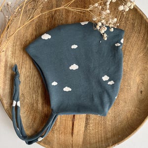 Cappellino da neonato, cappellino da folletto "nuvole", cappellino da gnomo, cappellino a punta reversibile, neonato, blu