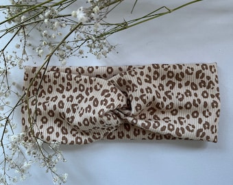Fascia per capelli, fascia per capelli, turbante, fascia per capelli annodata LEO in jersey a coste per bambini