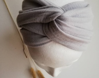 Muslin Hairband « G R E Y"pour auto-liant Bande de cheveux de liaison Ruban de turban Foulard Dames gris clair