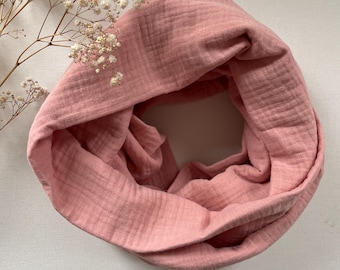 Loop Infinity Sjaal Loop Sjaal Muslin Triple Gauze Dames Roze