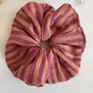 XXL Scrunchie, Haargummi, Zopfgummi Musselin gestreift