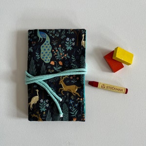 Waldorf pencil case/roll case Waldorf &quot;Menagerie&quot;, black School enrollment gift