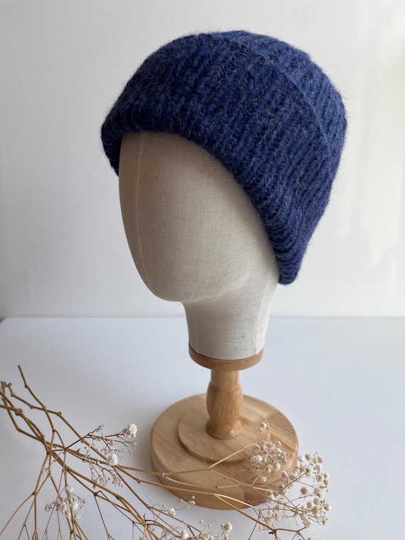 Gorro Beanie De Punto Para Mujer - Estilo Slouch Con Estampado De Calavera Azul