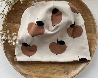 Beanie " Apple“ für Baby Kind Mädchen, Mütze Frühling, doppellagig