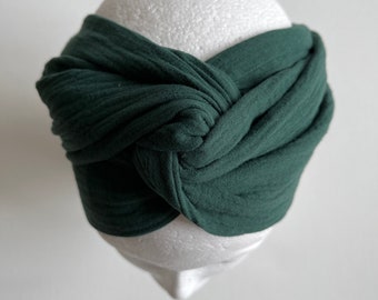 Musselin Haarband " EMERALD “ zum selber Binden Bindehaarband Turbanband Kopftuch Damen