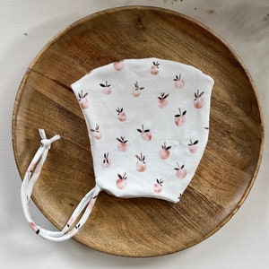 Bonnet bébé "Pêche" bonnet nain réversible bonnet pointu pour attacher bébé