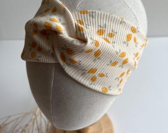 Haarband, hoofdband, tulband, geknoopte haarband "Amalfi" gemaakt van ribjersey voor kinderen