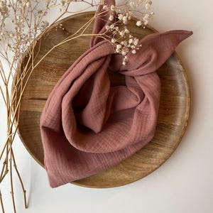 Muslin cloth ROSEWOOD to knot baby child scarf old rose